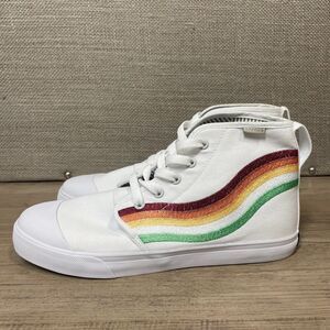 BANGS | Rainbow River white canvas hi-top casual sneaker womens size 9 Men 7.5